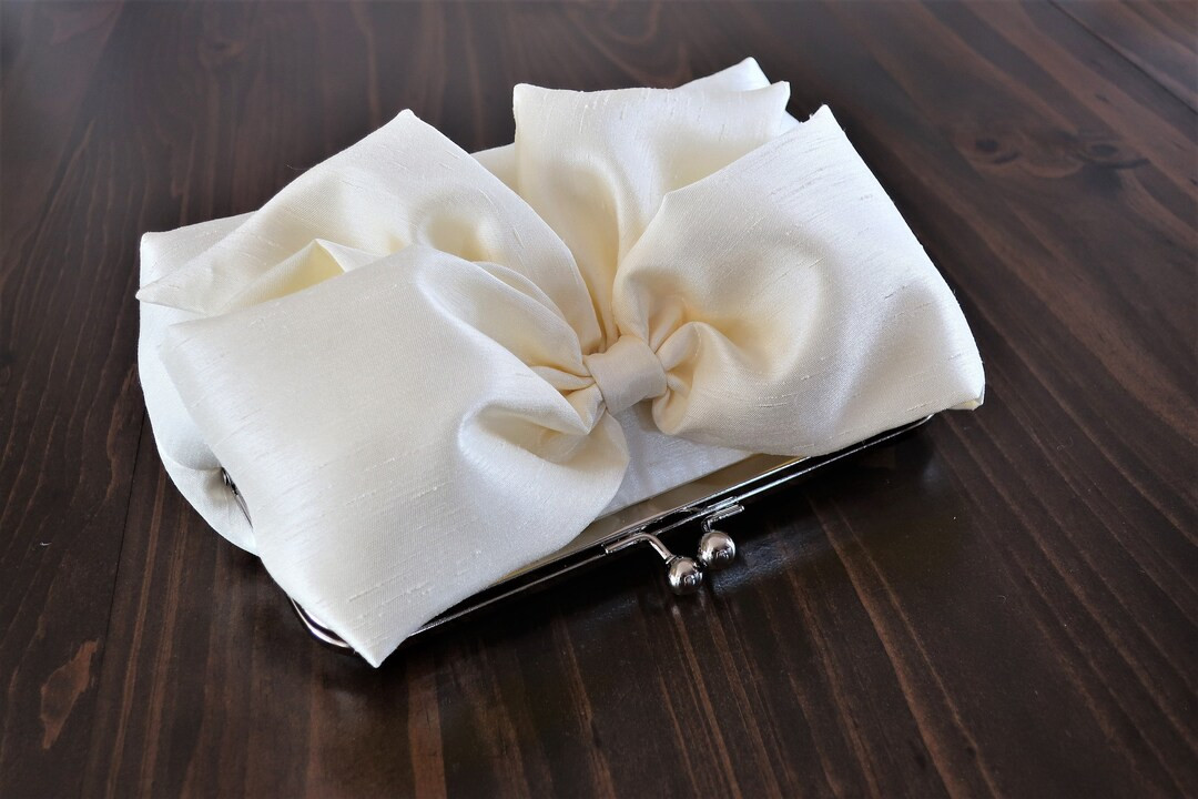 Full Bow Clutch, Bridal Accessories, Bridal Clutch, Bridesmaid Clutch, Clutch Purse, Wedding Clut... | Etsy (US)