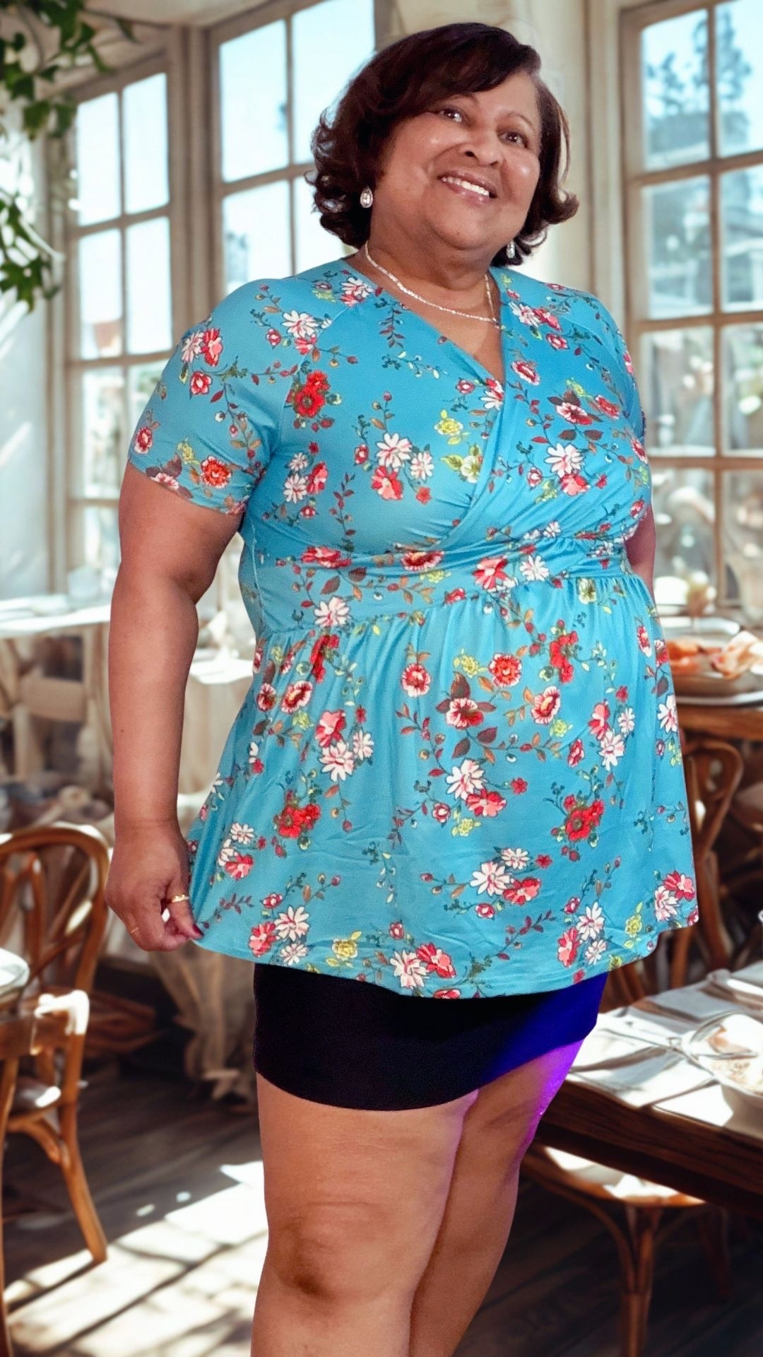 This blouse has a very flattering fit but I’m not 100% sold on the pattern. Let me know what you think. Should I swap it out for one with a solid color?

#LTKootd #LTKPlusSize #LTKdayinmylife