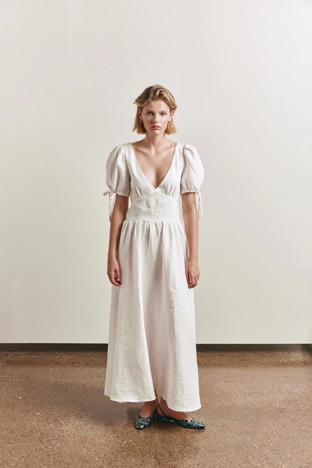 Paradiso Linen Midi Dress White | VRG Grl