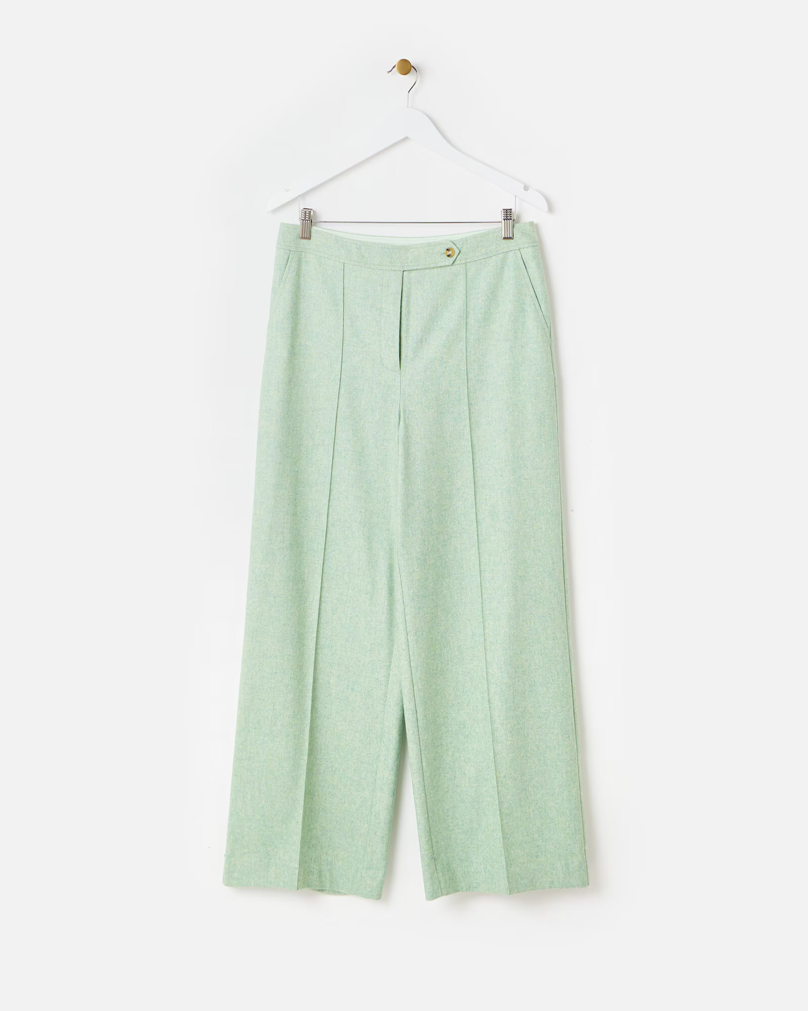 Green Wool Blend Wide Leg Trousers | Oliver Bonas | Oliver Bonas (Global)