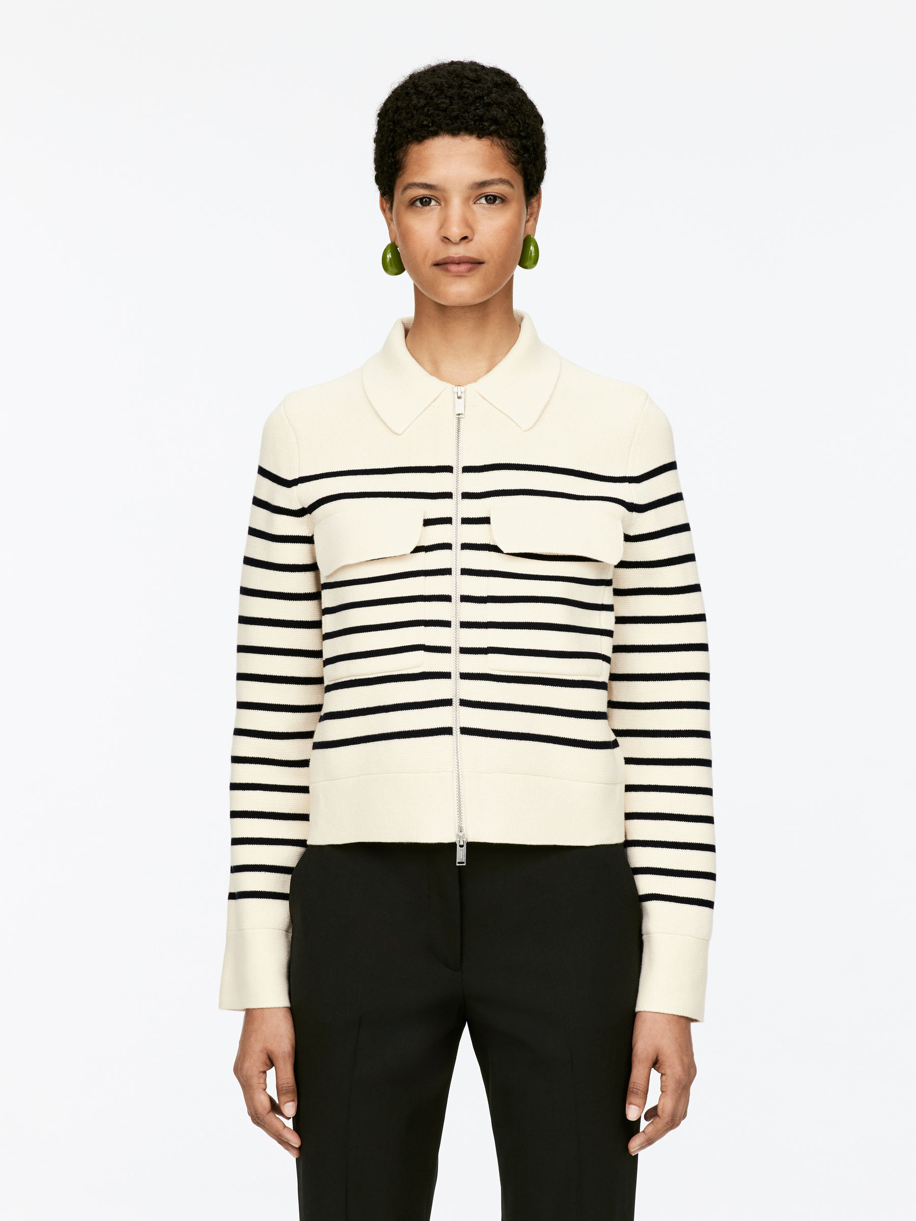 Knitted Cotton Jacket – Off White – Women – ARKET GB | Arket UK