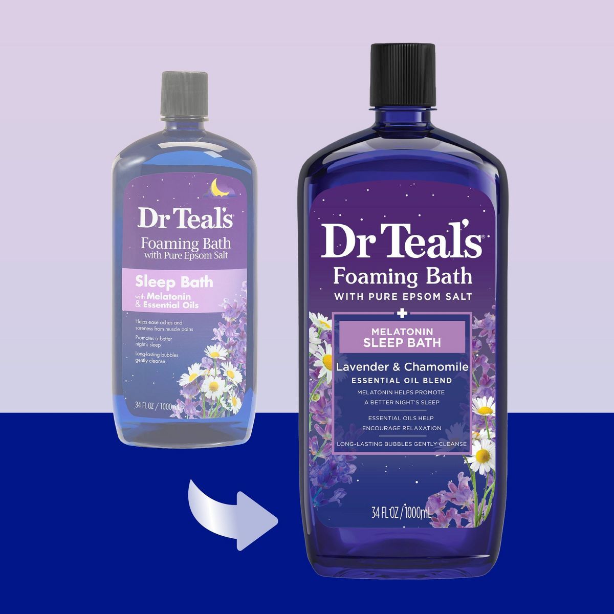 Dr Teal's Melatonin Sleep Lavender Chamomile Foaming Bubble Bath - 34 fl oz | Target