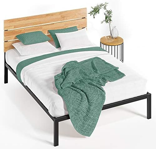 Amazon.com: Zinus Paul Metal and Wood Platform Bed with Wood Slat Support, Twin : Home & Kitchen | Amazon (US)