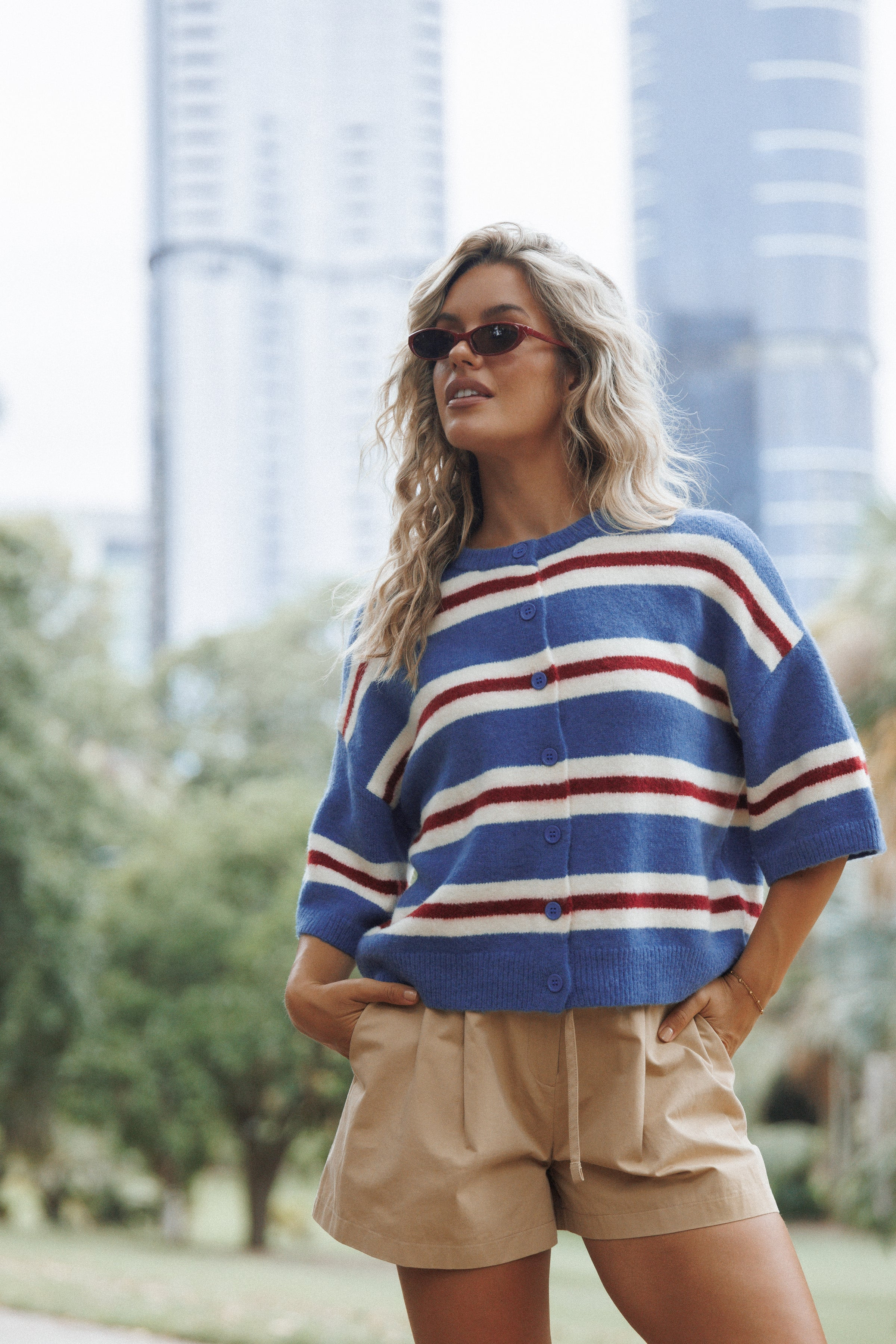 Lilith Knit Top - Blue Stripe | Petal & Pup (AU)