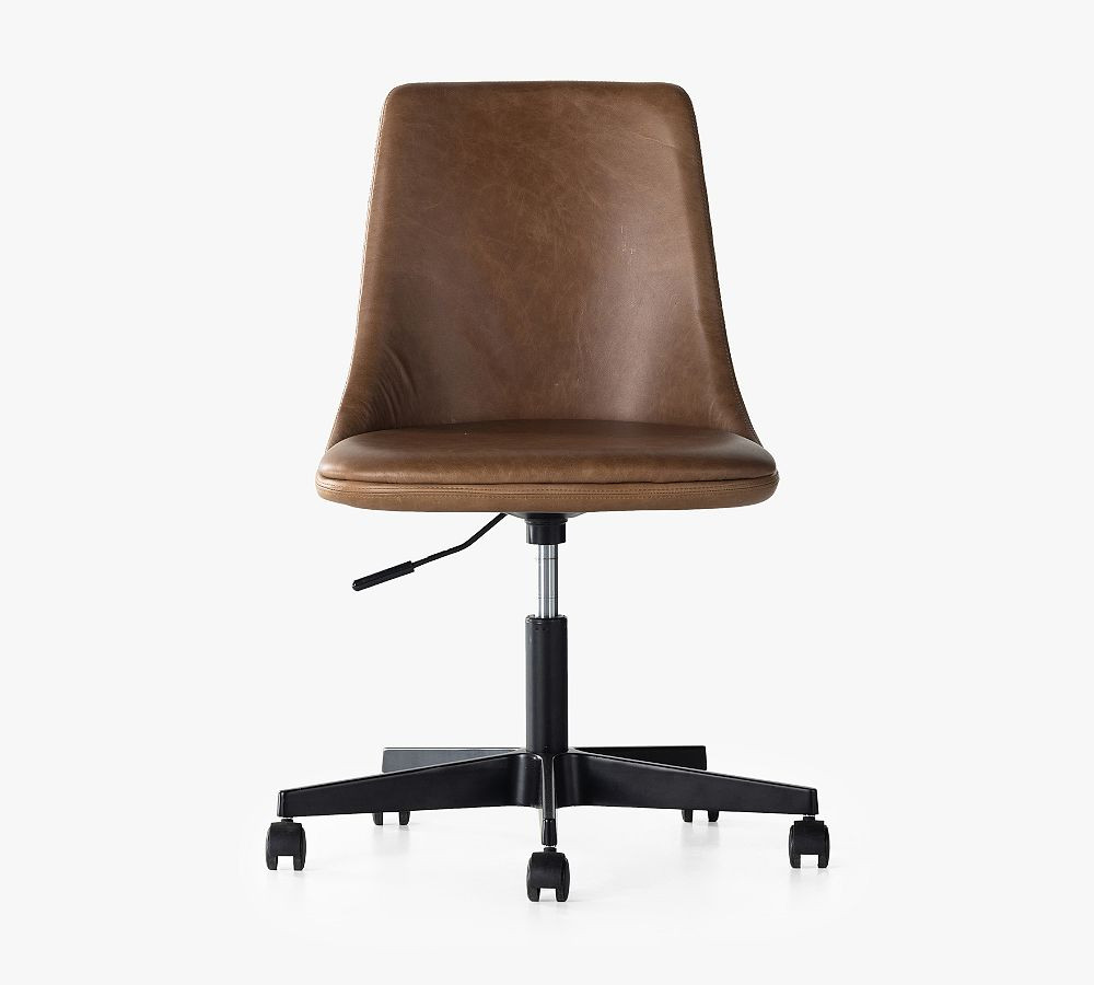Jaz Leather Swivel Desk Chair | Pottery Barn (US)