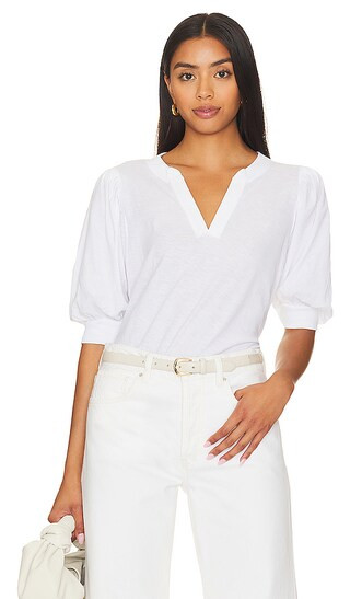 Lou Peasant Top in White | Revolve Clothing (Global)