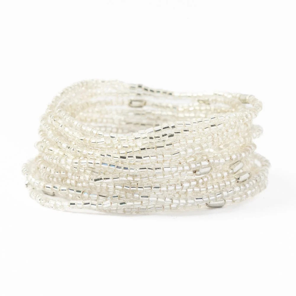Chelsea 18 Strand Luxe Beaded Bracelet Set Silver | INK+ALLOY