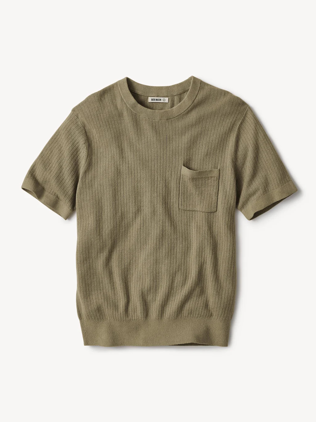 Dried Olive Yuma Hemp Rib Knit Pocket Tee | Buck Mason | Buck Mason