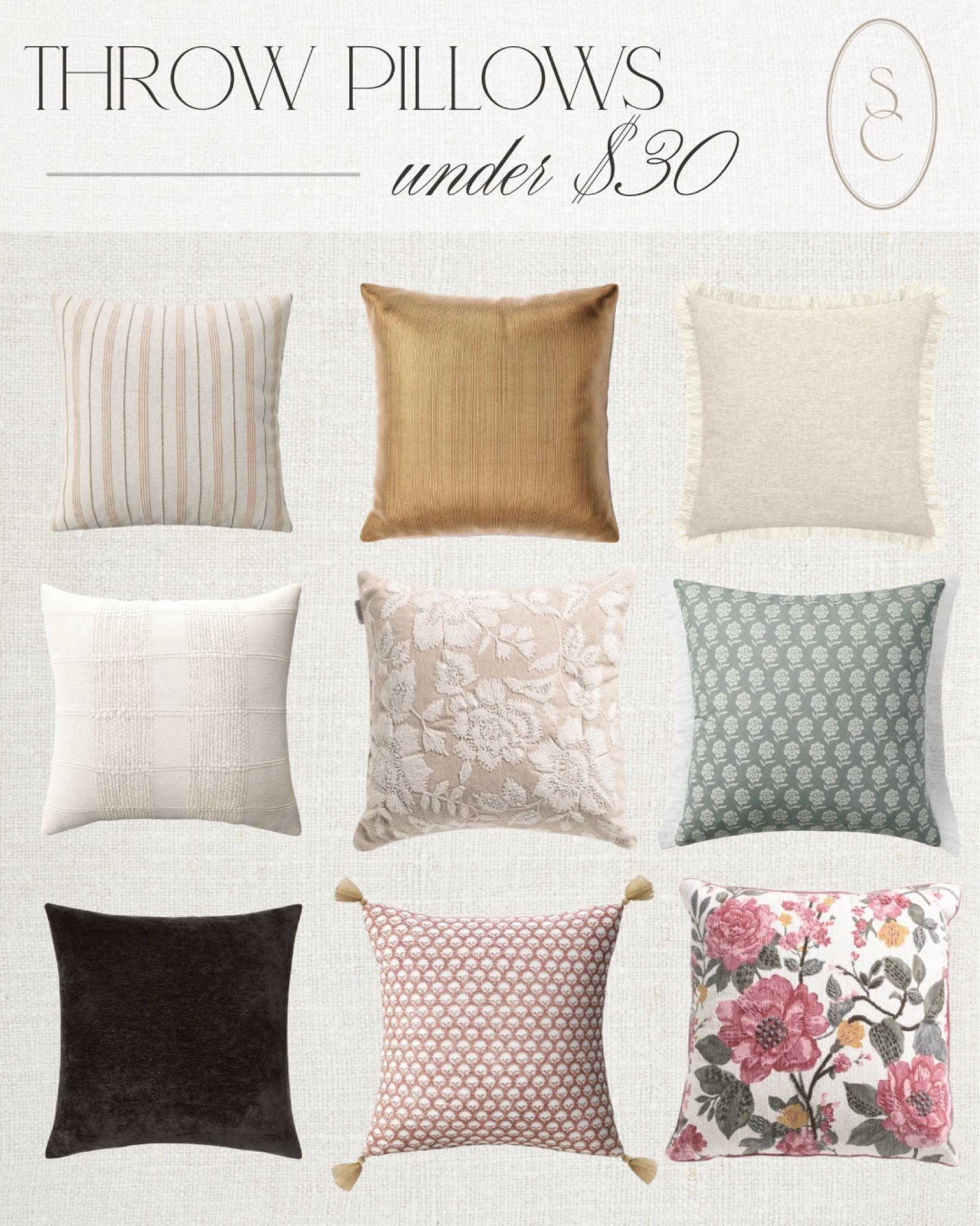 Throw pillows under $30 roundup of some of my favorites!! So many different colors and styles that I’m loving!!

throw pillows, throw pillows under $30, affordable home decor, walmart home decor, home decor, living room decor, living room inspiration, spring home decor, trending home decor, trendy, walmart, walmart home decor, walmart throw pillows, tj maxx, tj maxx home decor, target, target home decor, best sellers, new arrivals 

#LTKfindsunder50 #LTKSeasonal #LTKhome