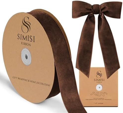 Brown Velvet Ribbon 1.5'' 25 Yards for Christmas Tree, Gift Wrapping, Flower Bouquet, Wreath Deco... | Amazon (US)