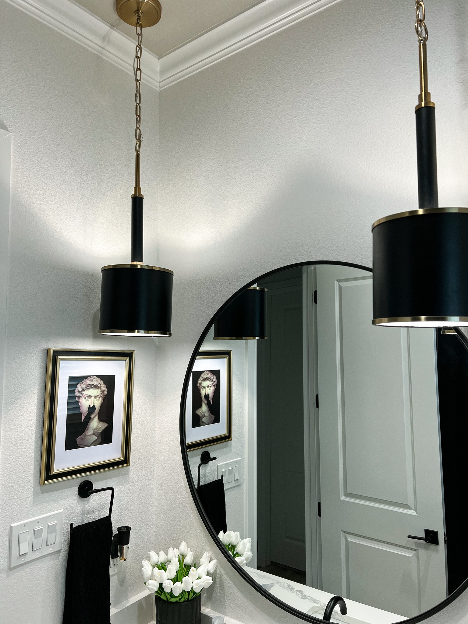 Love these leather and brass 1 light pendant for the bathroom! Such a good price too! 

#LTKhome #LTKSale #LTKunder100