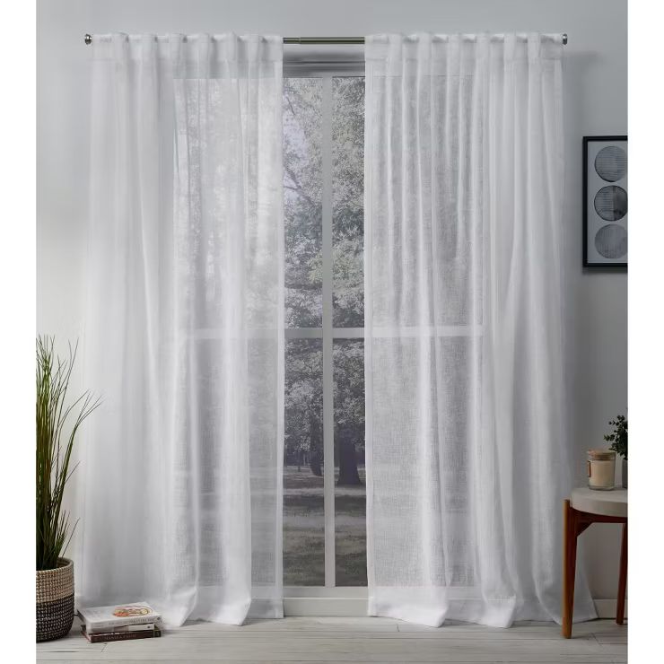 Set of 2 Belgian Sheer Hidden Tab Top Curtain Panel - Exclusive Home | Target