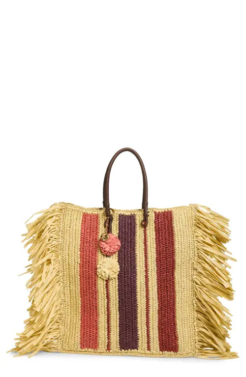 Sam Edelman Lily Straw Tote in Natural/red at Nordstrom | Nordstrom