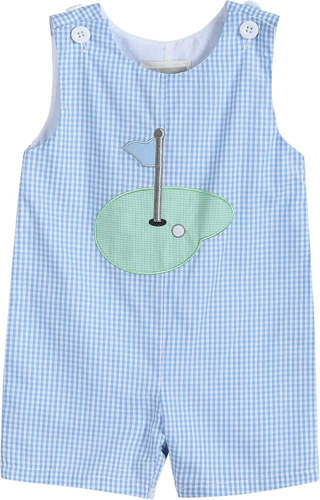 Lil cactus Boys Baby and Toddler Applique Shortall Overalls Romper | Amazon (US)