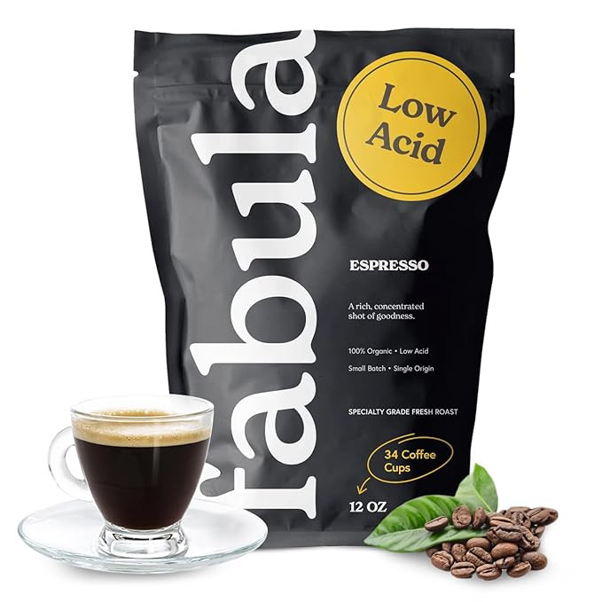 Fabula Low Acid Coffee Beans Whole, Organic Espresso Coffee - Non-GMO - No Molds - Mycotoxins Pes... | Amazon (US)