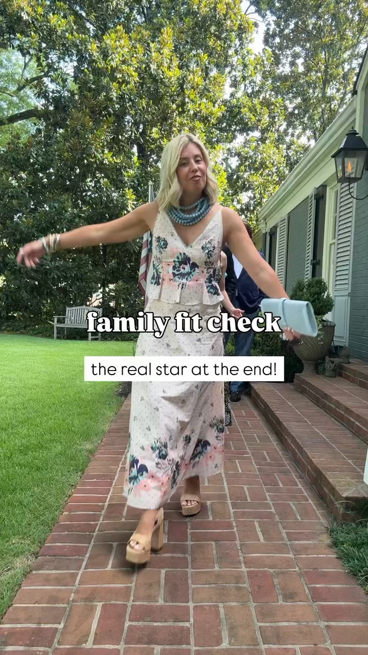Family Fit Check…. the real star is at the end!!! 

Outfit of the night….gorgeous Cleobella dress (xs) my fave heel (on sale) and clutch! 
Codes: 
Cleobella - mixandmatch15
Colores Collective - MIXANDMATCH 
Allie + Bess - Catherine20

￼

#LTKdayinmylife #LTKootd #LTKmomlife
