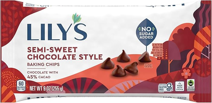 LILY'S Semi Sweet Chocolate Style No Sugar Added, Baking Chips Bags, 9 oz (3 Count) | Amazon (US)