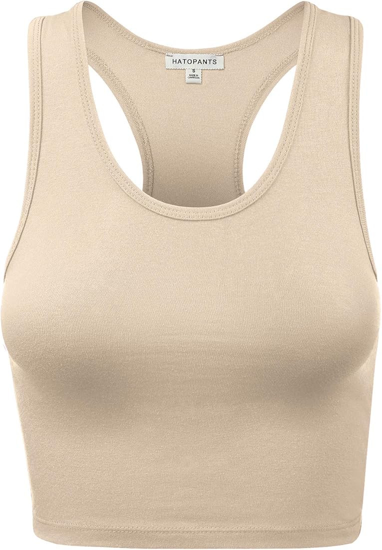 Women Sleeveless Racerback Tank Crop Top Lingerie Camisole Premium Cotton Shirts | Amazon (US)