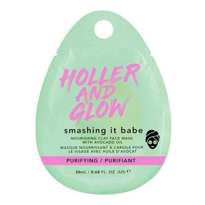 Holler and Glow Smashing It Babe Avocado Clay Face Mask - 0.68oz | Target