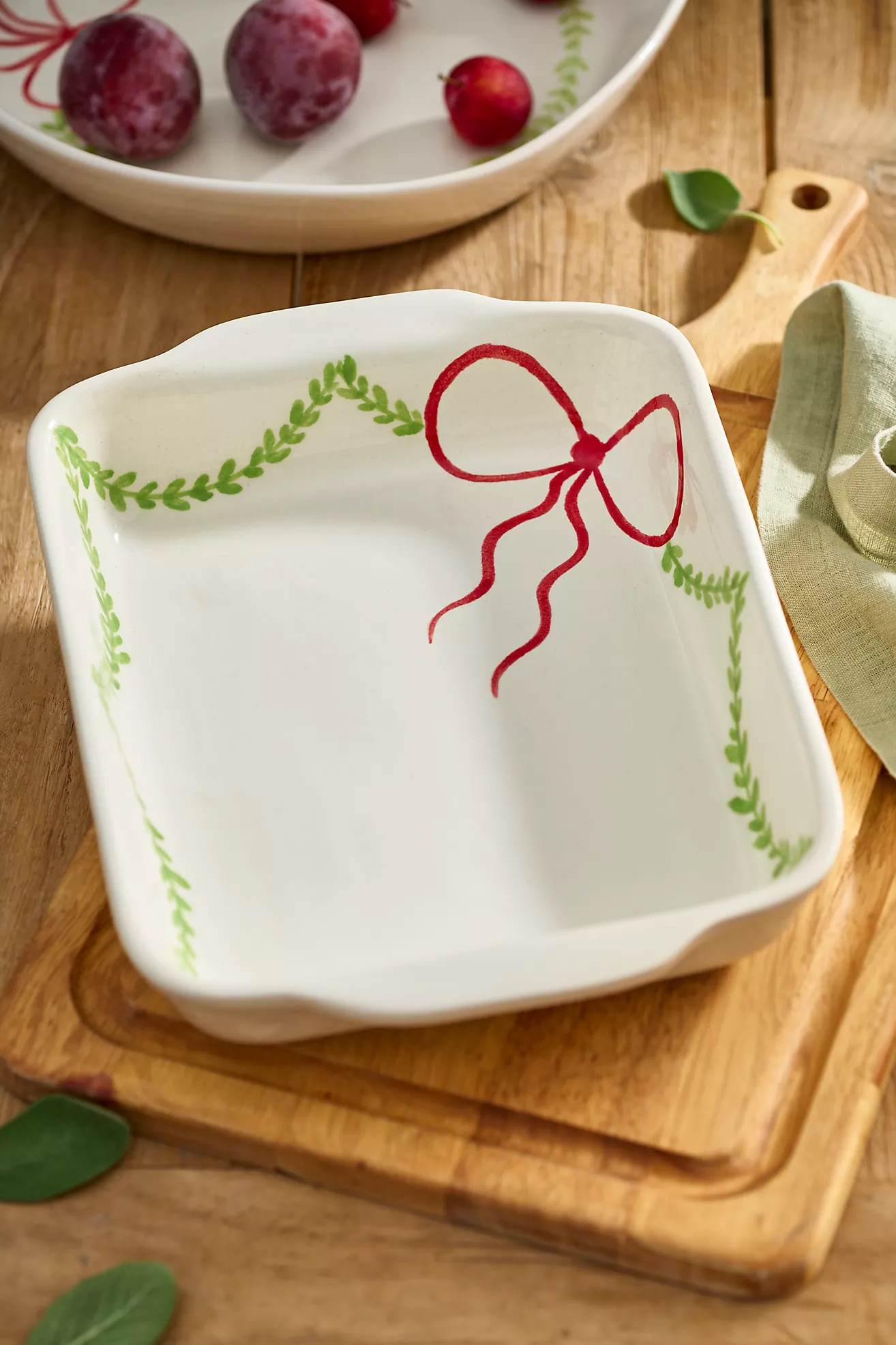 Bow + Vine Stoneware Serving Dish | Anthropologie (US)