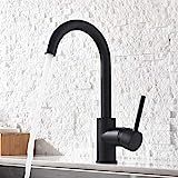 Black Kitchen Faucets 360 Degree Swivel Kitchen Sink Faucet Brushed Nickel Mixer Brass Tap | Amazon (US)