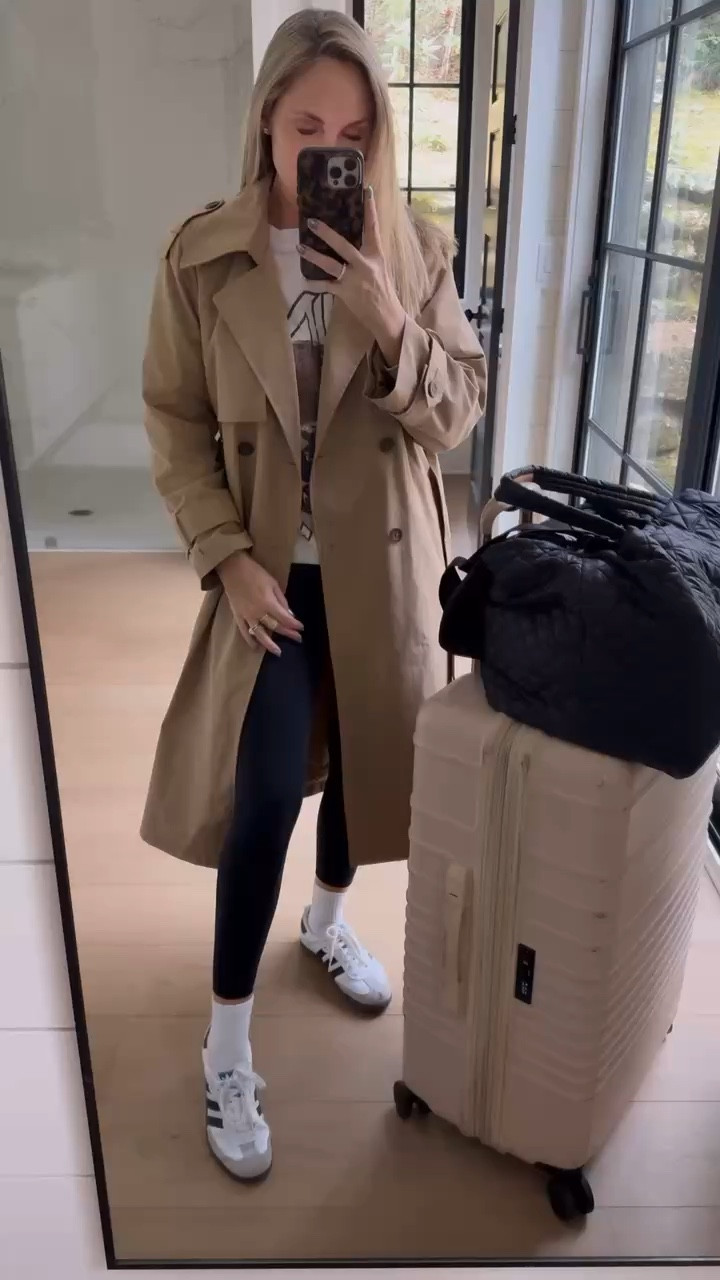 Loving this trench coat for traveling! Stylish and comfy to keep you warm on the plane! ✈️ 

#LTKOver40 #LTKStyleTip #LTKFindsUnder50