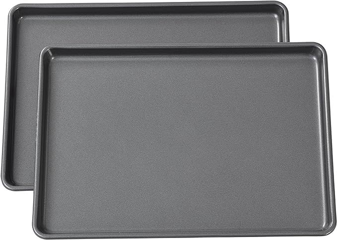 Wilton Easy Layers Sheet Cake Pan, 2-Piece Set, Rectangle Steel Sheet Pan | Amazon (US)