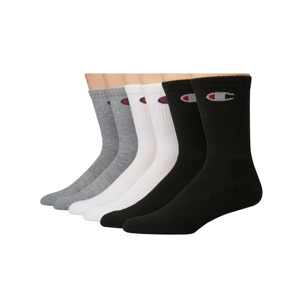 Champion Men's Logo Crew Socks, 6 Pack | Walmart (US)