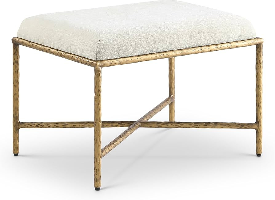 Meridian Furniture 22061Cream Valley Collection Modern | Contemporary Bench with Soft Cream Cheni... | Amazon (US)