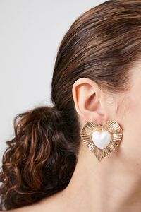 Faux Pearl Heart Statement Earrings | Forever 21 (US)