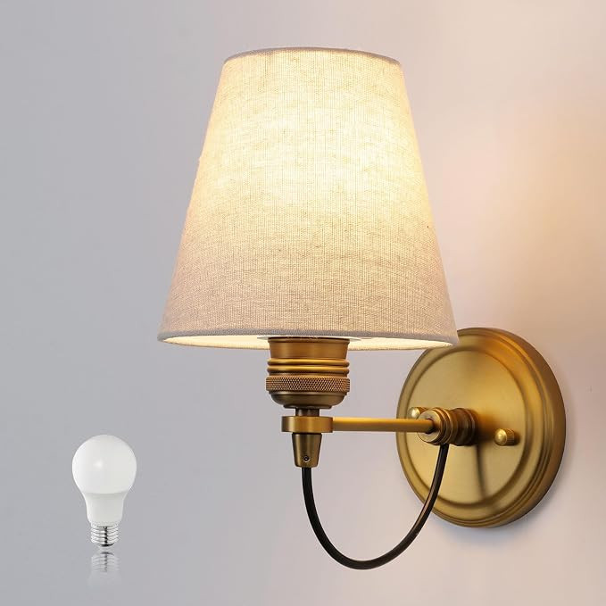 Brass Wall Sconces, Classic Retro Boho Wall Lamps for Bedroom E26 | Lights for Room Decor,Indoor ... | Amazon (US)