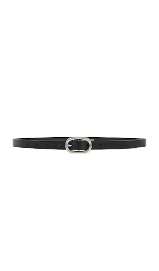 Mini Signature Link Belt in Black and Silver | Revolve Clothing (Global)