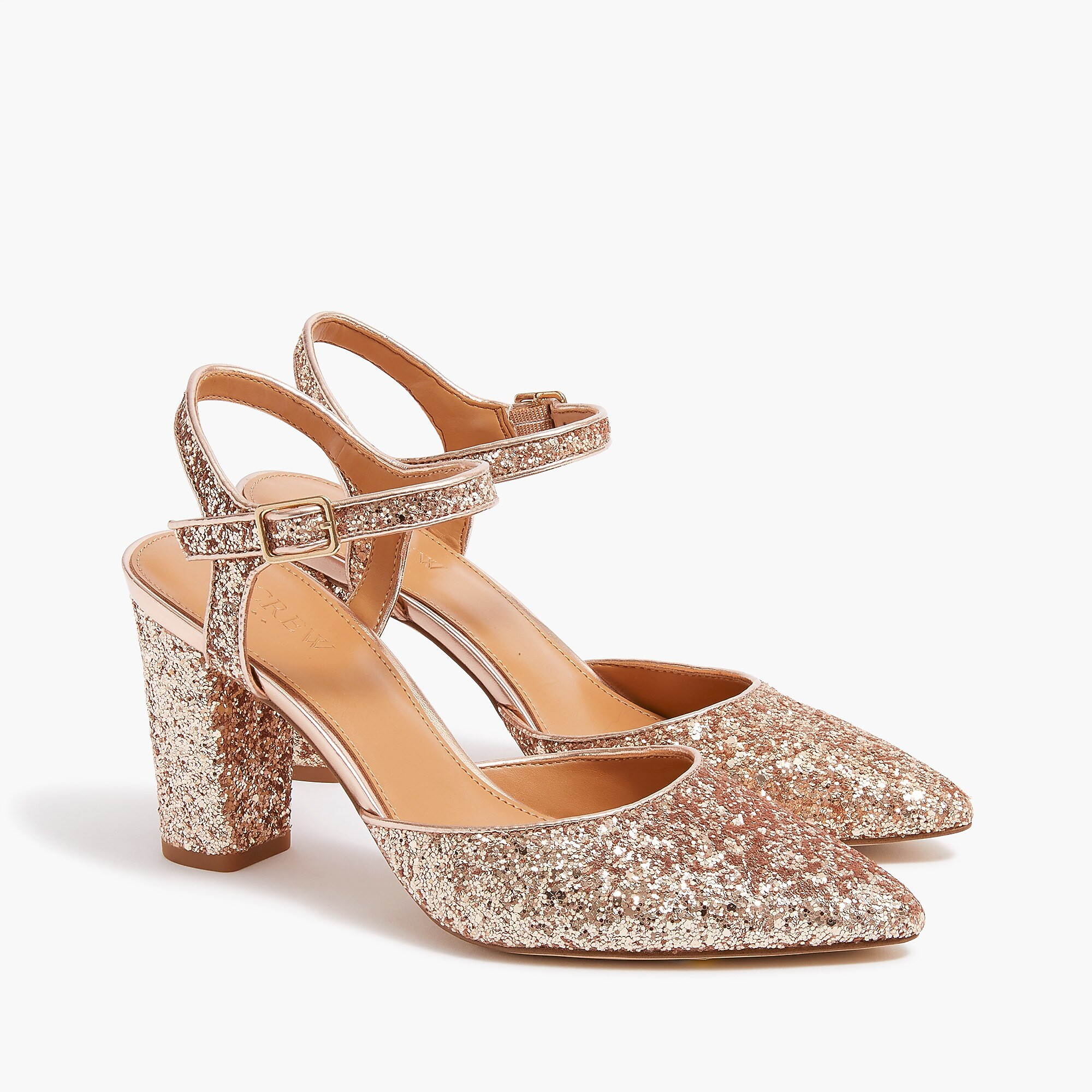 Glitter pointy-toe heels | J.Crew Factory