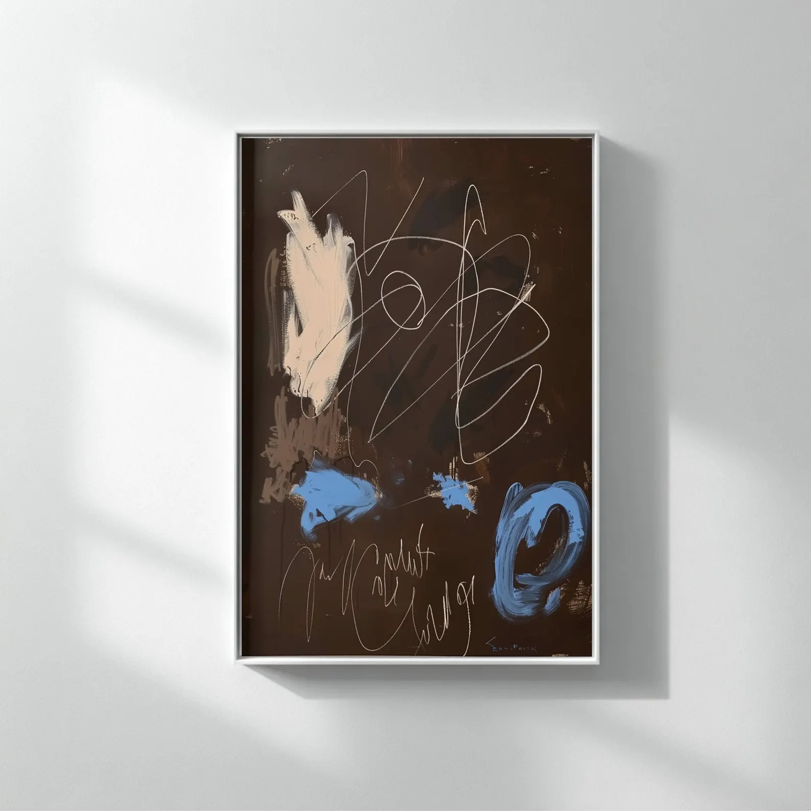 Abstract Expressionist Print | Brown Blue Textured Artwork (Digital Download) | Etsy (Global)