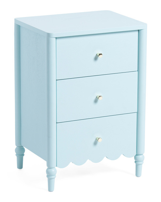 18x14x26 3 Drawer Scalloped Bottom Side Table | TJ Maxx