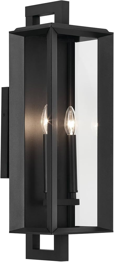 Kichler Kroft 2-Light Textured Black Luxe Updated Traditional Outdoor Wall Light with Clear Glass... | Amazon (US)