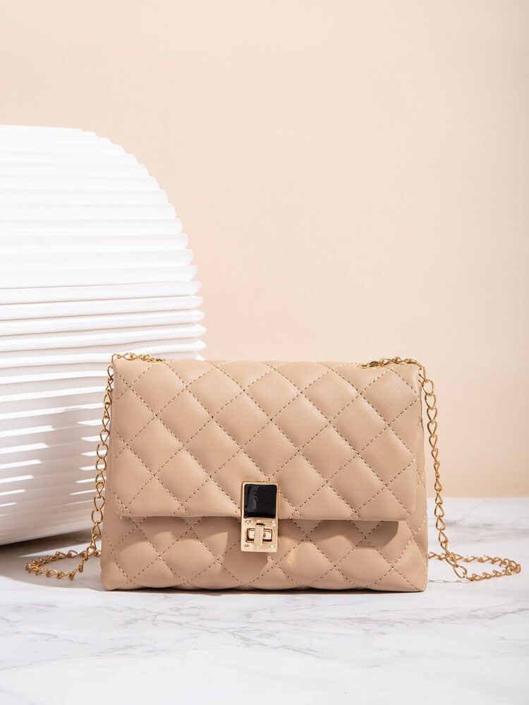 Minimalist Quilted Chain Flap Square Bag | SHEIN
