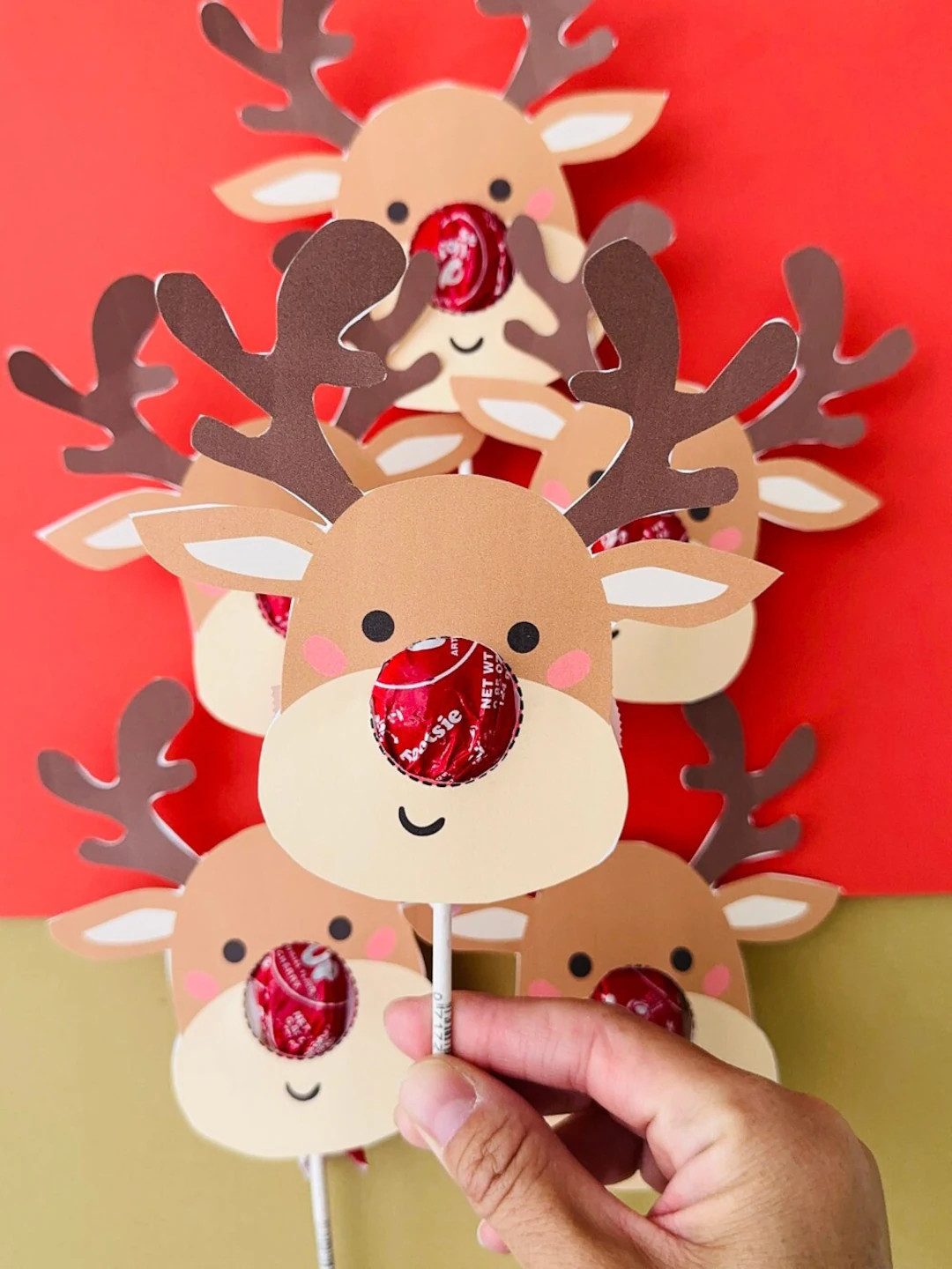 Rudolph Lollipop Printable: Christmas Treat Craft (digital Download) - Etsy | Etsy (US)