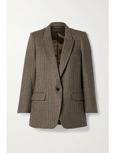 Nili Lotan - Diane Herringbone Wool-blend Twill Blazer - Brown | NET-A-PORTER (US)