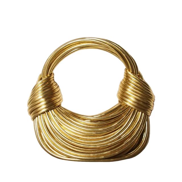 Elegant Purse Bag High Quality Gold weave Top Handle Handbag Hobo bag Vegan Leather Fashion Eveni... | Walmart (US)