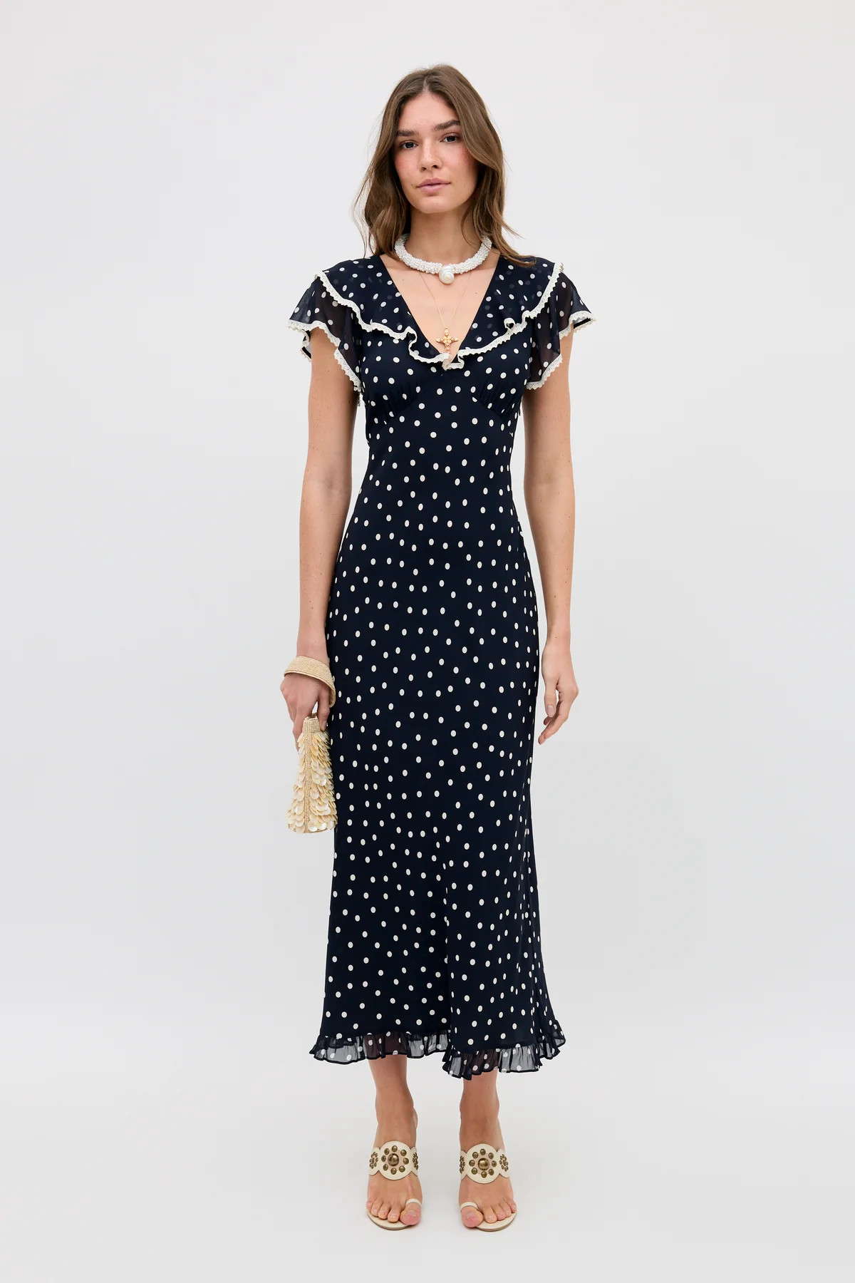 bethea dress layla dot navy | Rixo