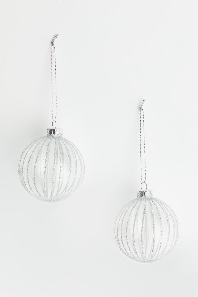 2-pack Glittery Glass Christmas Ornaments | H&M (US)