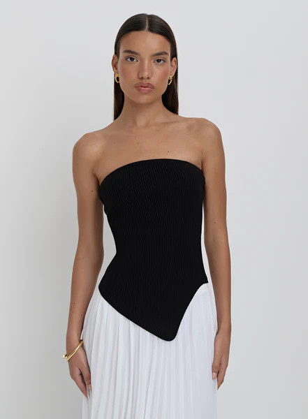 Black Knitted Bandeau Top- Mila | 4th & Reckless