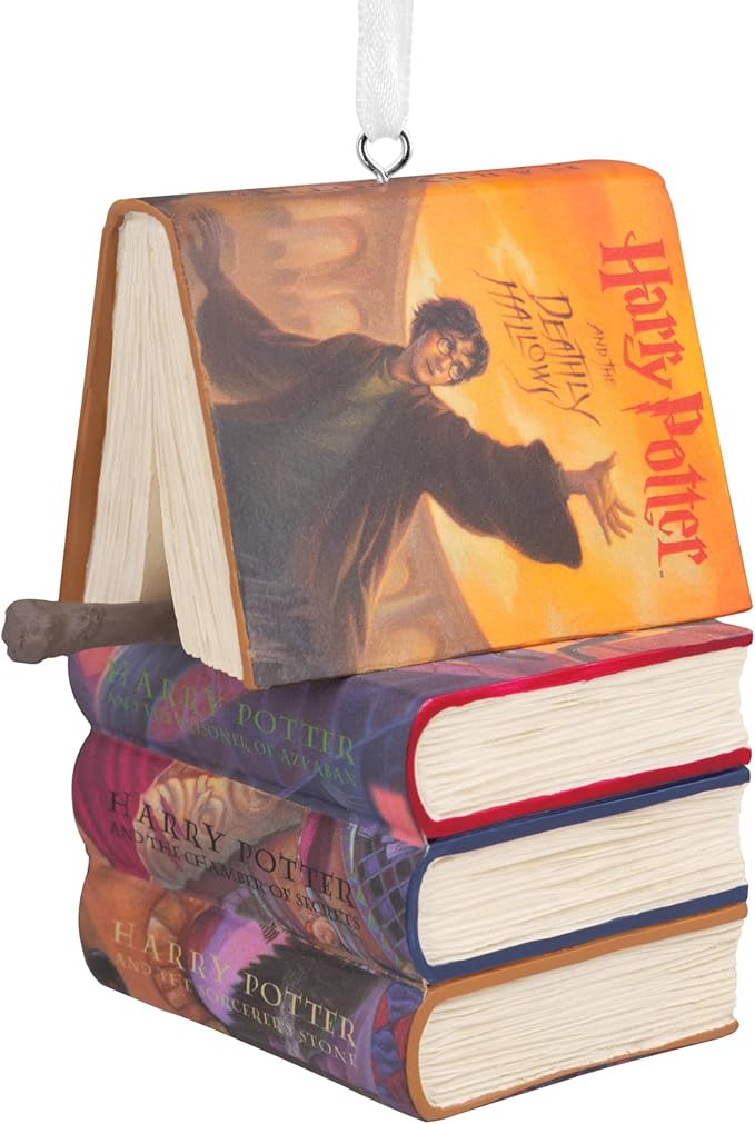 Hallmark Harry Potter Stacked Books with Wand Christmas Ornament,Resin, 2.23 x 2.75 x 2.28 inches... | Amazon (US)