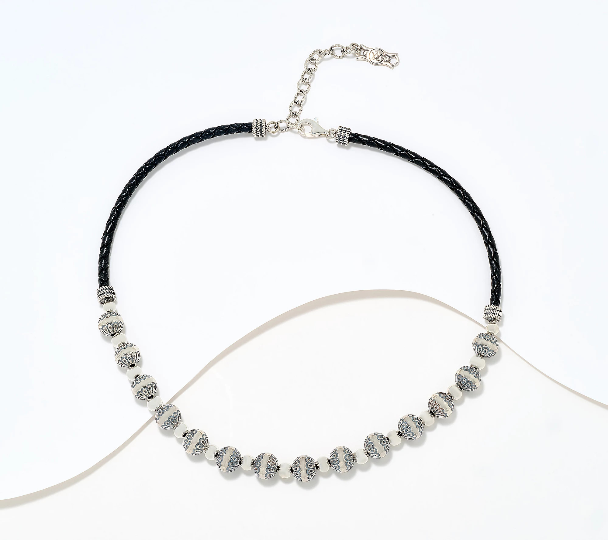 American West Sterling Native Pearl & Leather Necklace | QVC