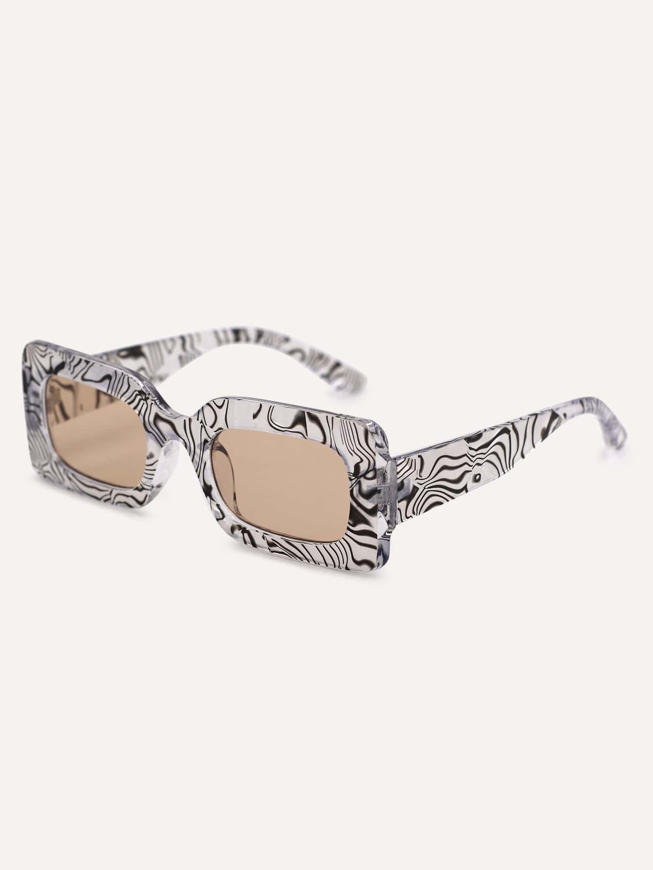 Zebra Striped Pattern Frame Fashion Glasses | SHEIN