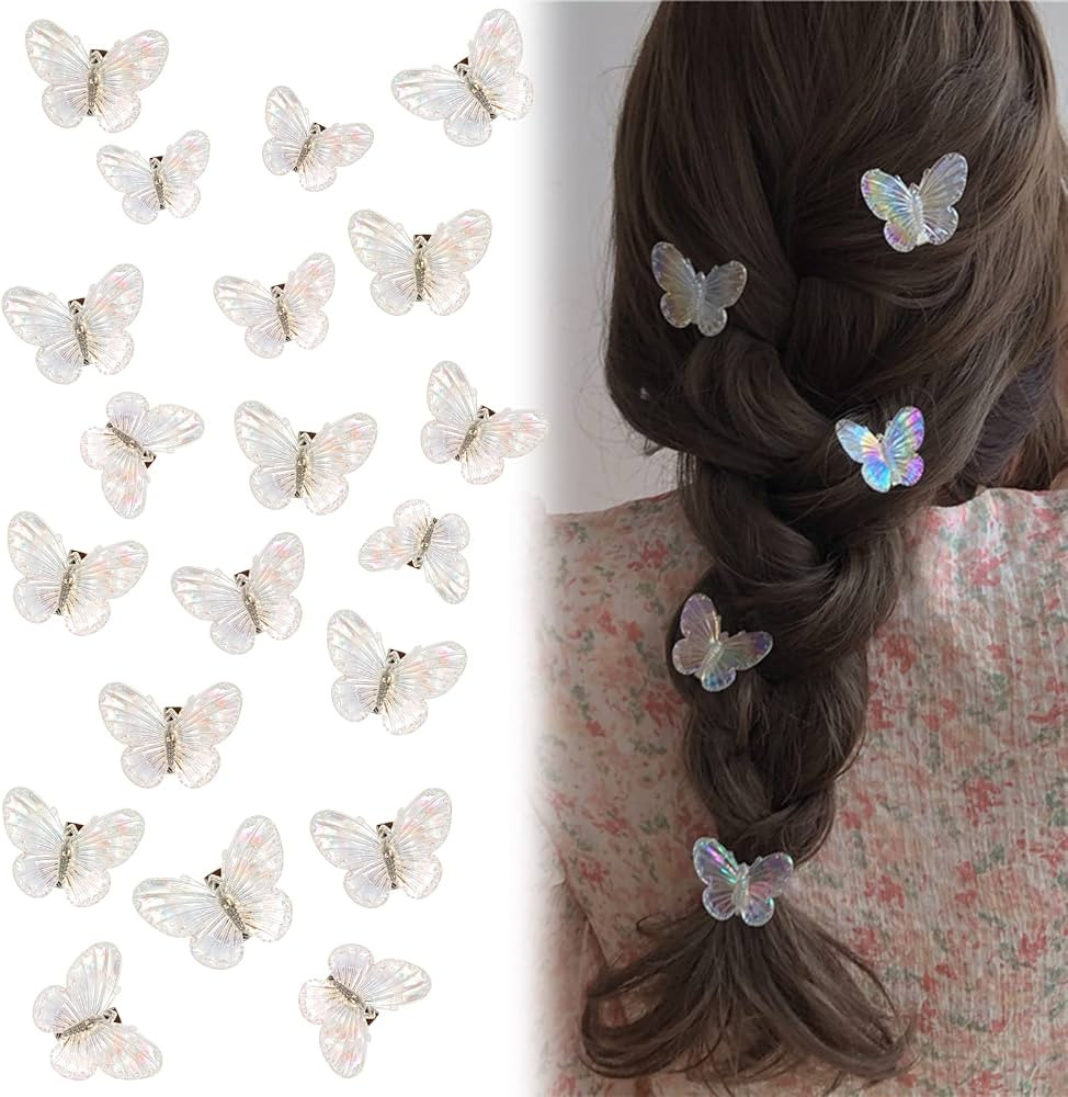 20pcs Butterfly Hair Clips, Cubaco Hair Clips for Girls, Small Hair Claw Clips for Women, Cute Y2... | Amazon (US)