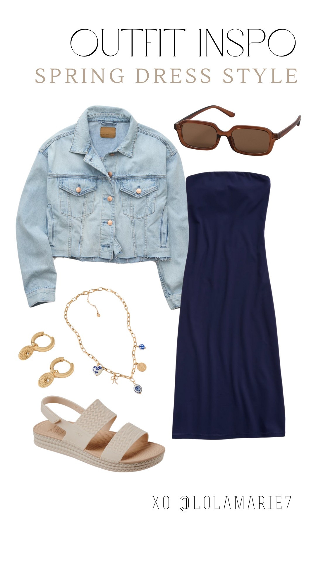 Spring dress styled. Loving this navy color 🙌🏼 

#aerie #mirandafrye

#LTKStyleTip #LTKSaleAlert #LTKSeasonal