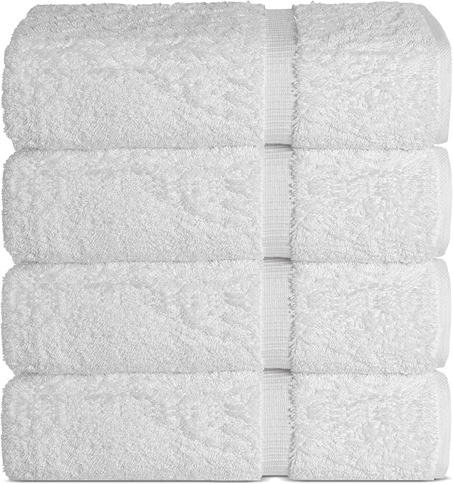 Chakir Turkish Linens 100% Cotton Turkish Towels Bath Towels 4-Piece White | Amazon (US)