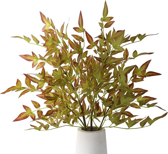 Artificial Greenery Stems, Faux Plant Italian Ruscus Greenery Stems, Fake Green Leaf Branches for... | Amazon (US)